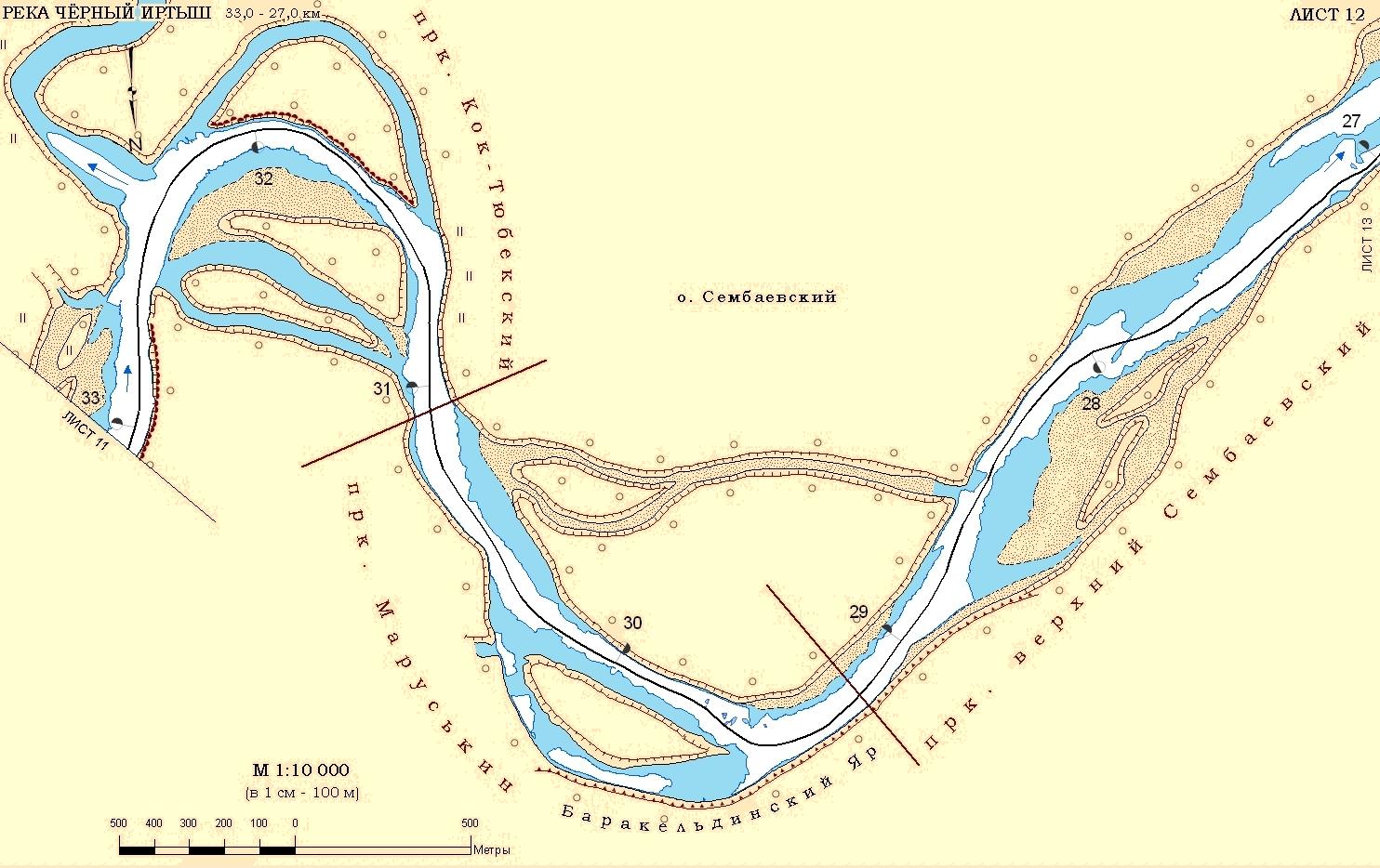 Лоцманская карта от устья Иртыша до Горноправдинска
