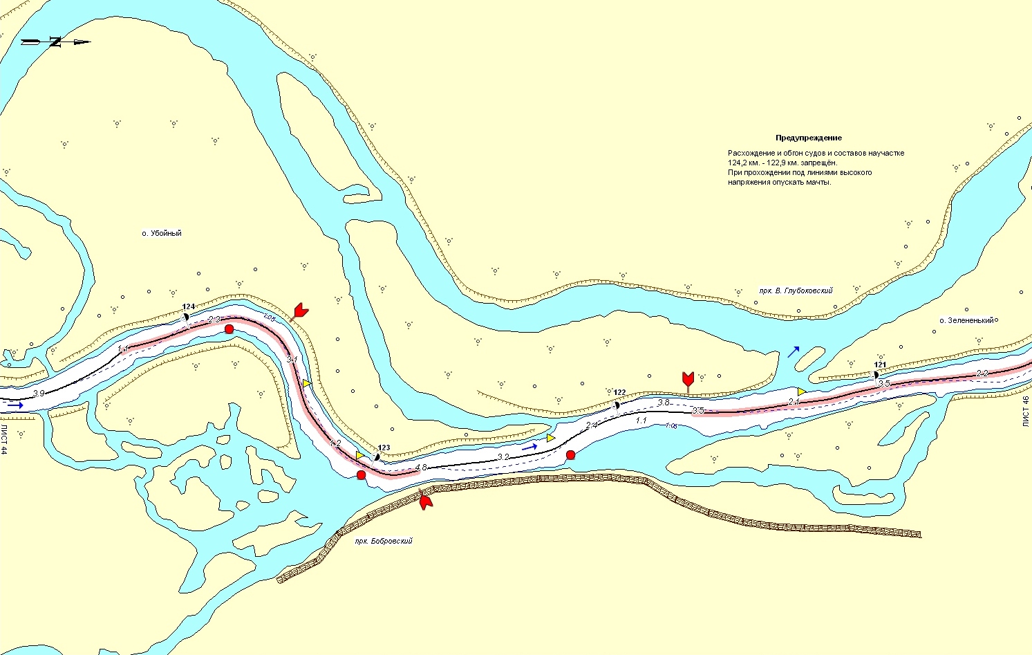 Лоцманская карта реки. Лоцманская карта реки Преголя.