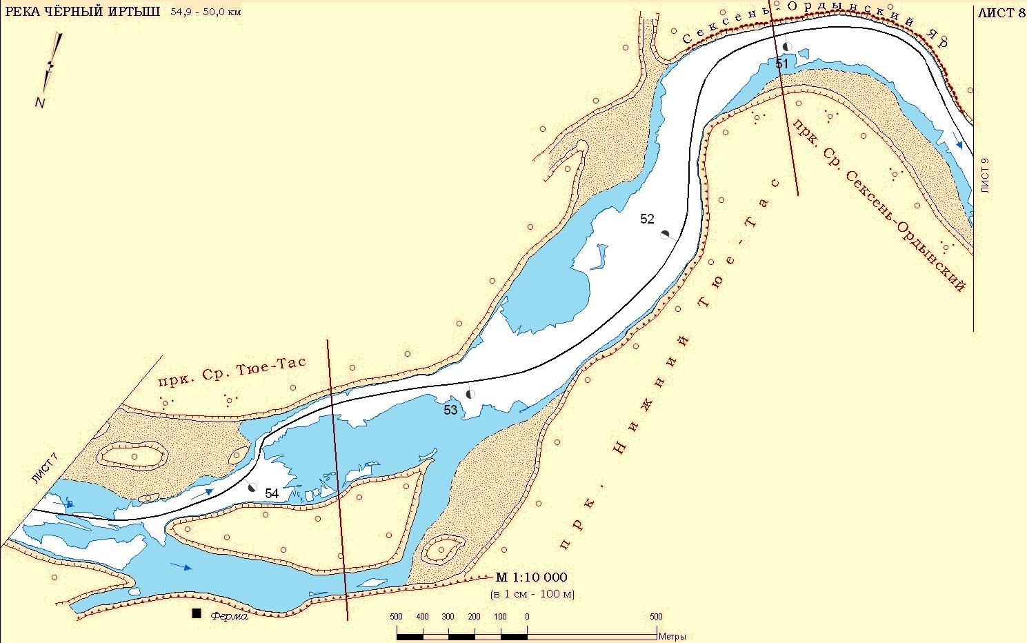 Лоцманская карта реки вах